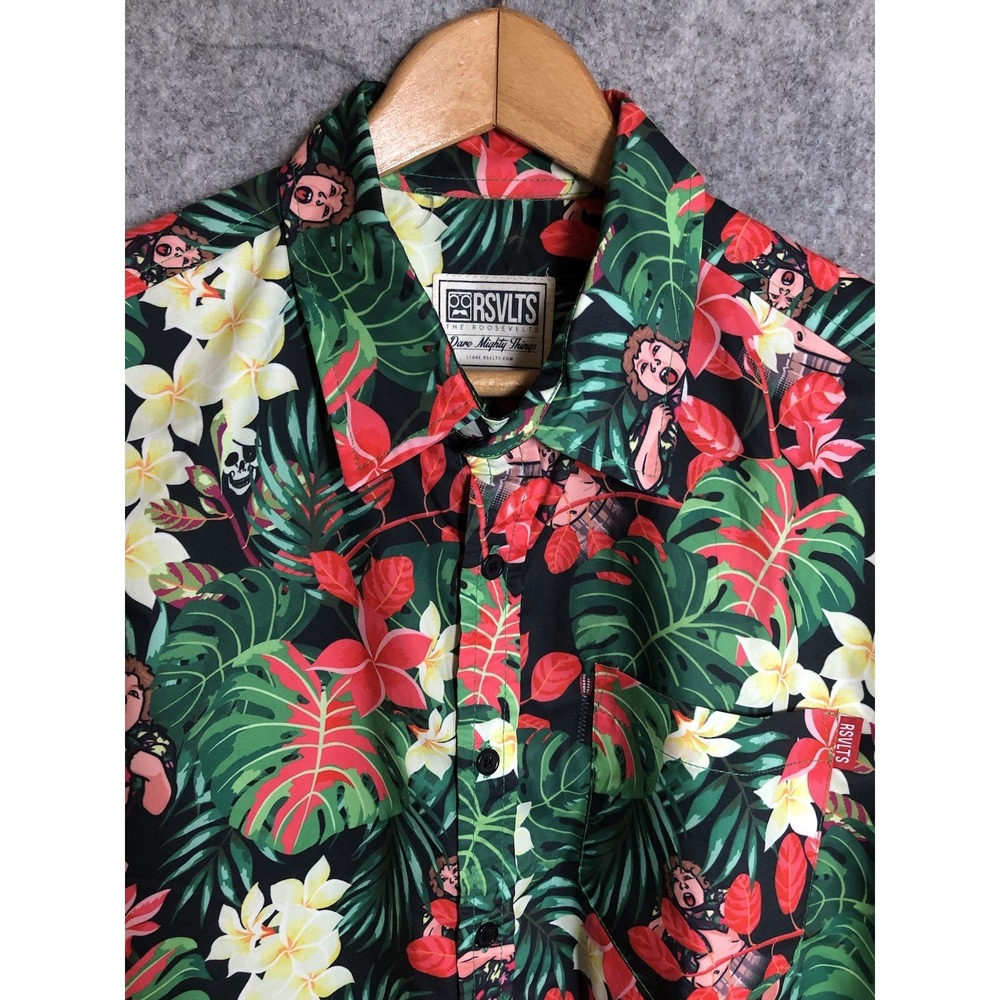 RSVLTS x The Goonies Shirt Men Medium Hawaiian Chunk Truffle Shuffle Tropical